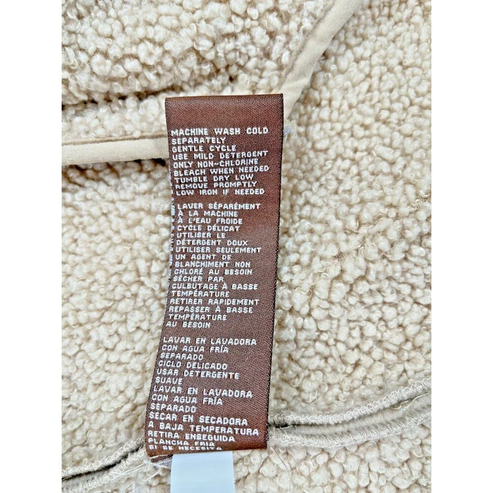 Koolaburra by UGG Womens Bonded Fleece Cinch Waist Hooded Jacket Tan M